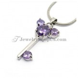Beauitful Mickey Key Alloy Pendant with Purple Zircons