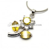 Fashion Rose Alloy Pendant with Zircons
