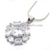 Fashion Flower Alloy Pendant with Zircons