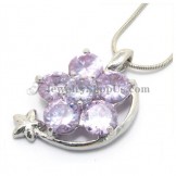 Gorgeous Purple Zircons Alloy Pendant with Small Star
