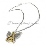 Fashion Alloy Butterfly Pendant with Rhinestones