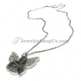 Fashion Butterfly Alloy Pendant with Rhinestones