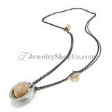 Elegant Alloy Pendant with Crystals and Rhinestones
