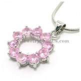 Gorgeous Alloy Pendant with Pink Zircons