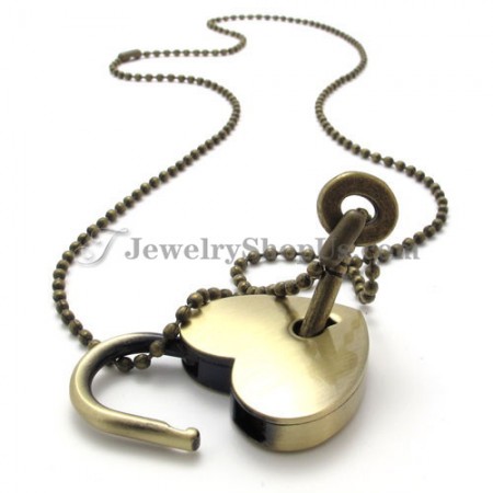 Fashion Alloy Heart Shape Lock and Key Pendants