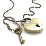 Fashion Alloy Heart Shape Lock and Key Pendants