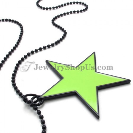 Elegant Green Alloy Star Shape Pendant