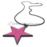 Elegant Pink Alloy Star Shape Pendant