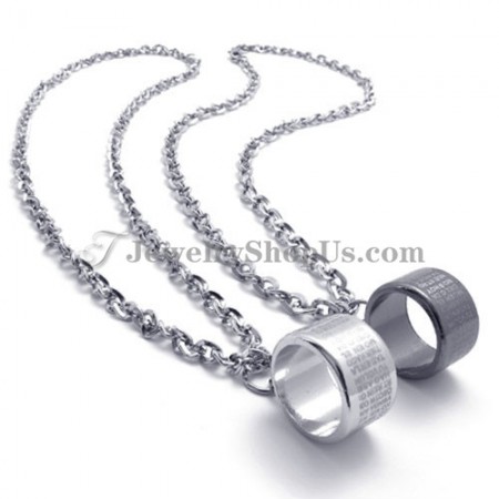 Fashion Black and Silver Alloy Lovers Pendants
