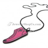 Elegant Pink Alloy Shoe Pendant
