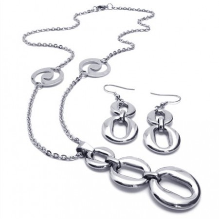 Deft Design Color Brilliancy Excellent Quality Titanium Jewelry Set Including Necklace, Pendant, Earring 