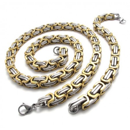 Finely Processed Color Brilliancy Stable Quality Titanium Jewelry Set Including Necklace, Bracelet 