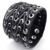 Skillful Manufacture Delicate Colors Reliable Quality Titanium Leather Bangle