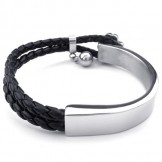 Skillful Manufacture Delicate Colors Excellent Quality Titanium Leather Bangle 
