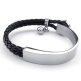 Finely Processed Delicate Colors Excellent Quality Titanium Leather Bangle