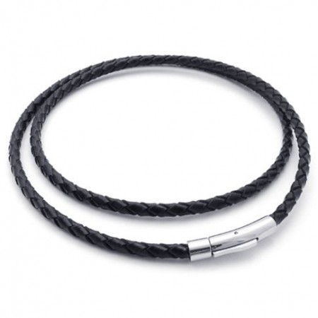Rational Construction Color Brilliancy Stable Quality Titanium Leather Necklace