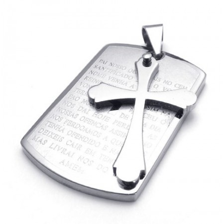 Finely Processed Color Brilliancy to Have a Long Story Titanium Cross Pendant