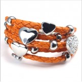 Beautiful Design Beautiful in Colors Reliable Quality Stainless Leather Bracelet