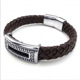 Deft Design Delicate Colors Reliable Quality Titanium Leather Bracelet