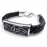 Fashionable Patterns Delicate Colors Excellent Quality Titanium Leather Bracelet