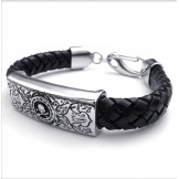 Attractive Design Delicate Colors Excellent Quality Titanium Leather Bracelet