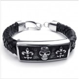 Attractive Design Delicate Colors Excellent Quality Titaniu Leather Bracelet