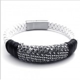 Modern Design Delicate Colors Reliable Quality Titanium Leather Bracelet