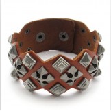 Modern Design Delicate Colors Excellent Quality Titanium Leather Bracelet
