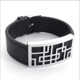 Attractive Design Delicate Colors Reliable Quality Titanium Leather Bracelet