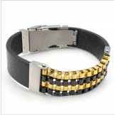 Attractive Design Beautiful in Colors Excellent Quality Titanium leather Bracelet