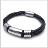Skillful Manufacture Delicate Colors Reliable Quality Titanium Leather Bracelet