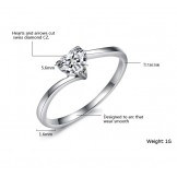 Excellent Quality Female Sweetheart Titanium Ring With Rhinestone