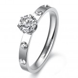 Quality and Quantity Assured Female Titanium Ring With Rhinestone