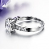 to Enjoy High Reputation at Home and Abroad Female Titanium Ring With Rhinestone