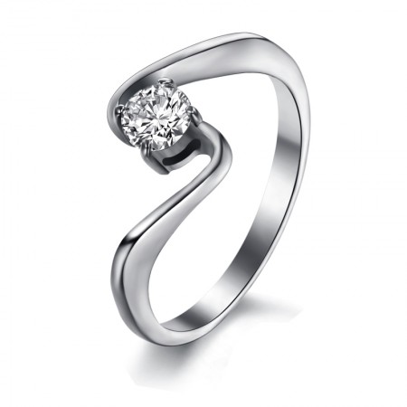 World-wide Renown Female Titanium Ring With Rhinestone