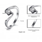 World-wide Renown Female Titanium Ring With Rhinestone