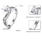 Stable Quality Female Titanium Ring With Rhinestone