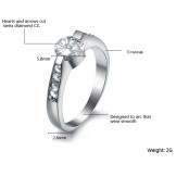 Stable Quality Female Titanium Ring With Rhinestone