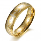 Superior Quality Male Golden Titanium Ring 