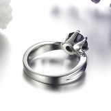 Selling Well all over the World Female Titanium Ring With Purple Diamond