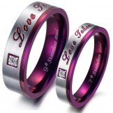 Superior Quality Purple Titanium Ring For Lovers