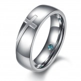 to Enjoy High Reputation at Home and Abroad Cross Titanium Ring For Lovers 