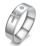 Stable Quality Cross Titanium Ring For Lovers 
