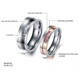 High Quality Titanium Ring For Lovers With Rhinestone