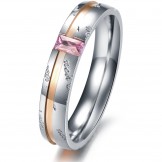 Excellent Quality Titanium Ring For Lovers With Rhinestone