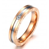 Reliable Quality Titanium Ring For Lovers With Rhinestone