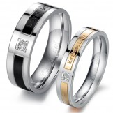 The King of Quantity Titanium Ring For Lovers With Diamond