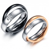 Stable Quality Cross Titanium Ring For Lovers With Diamond