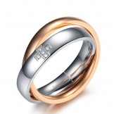 Stable Quality Cross Titanium Ring For Lovers With Diamond