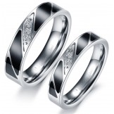 High Quality Titanium Ring For Lovers With Diamond